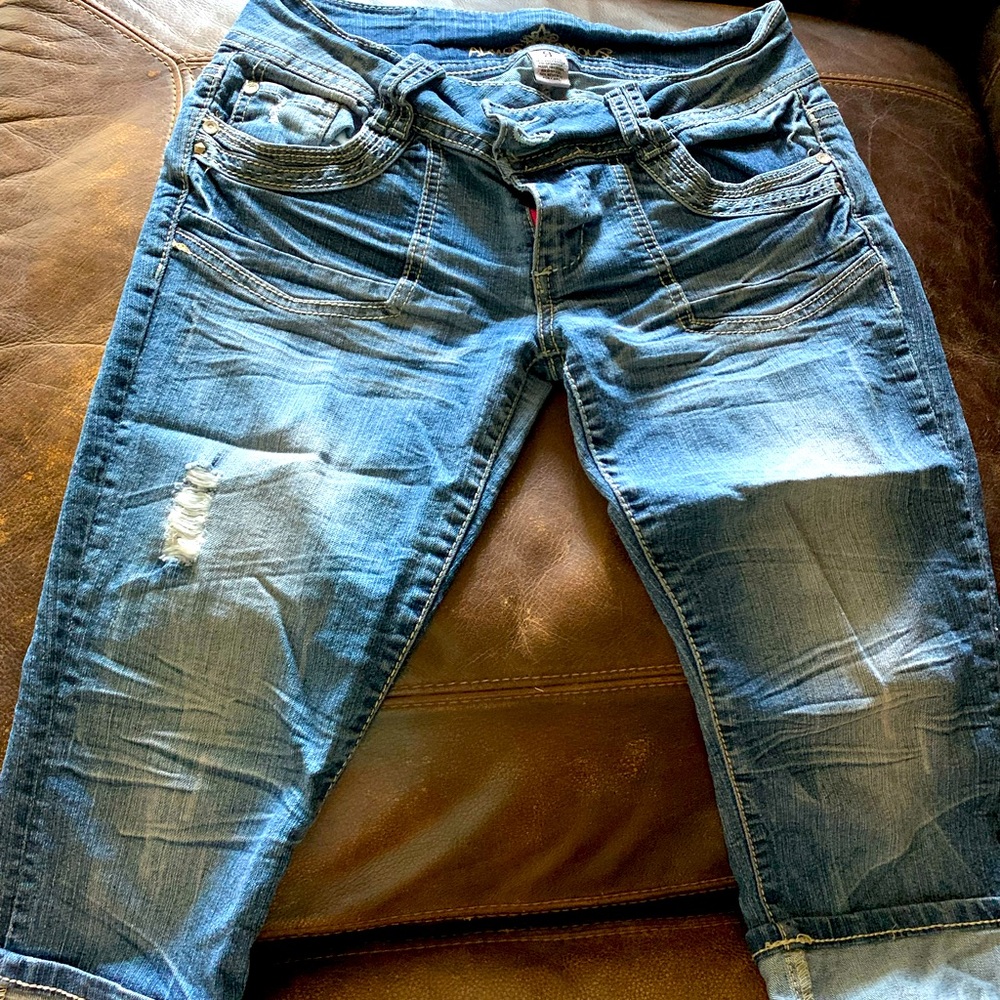 Jean cropped shorts